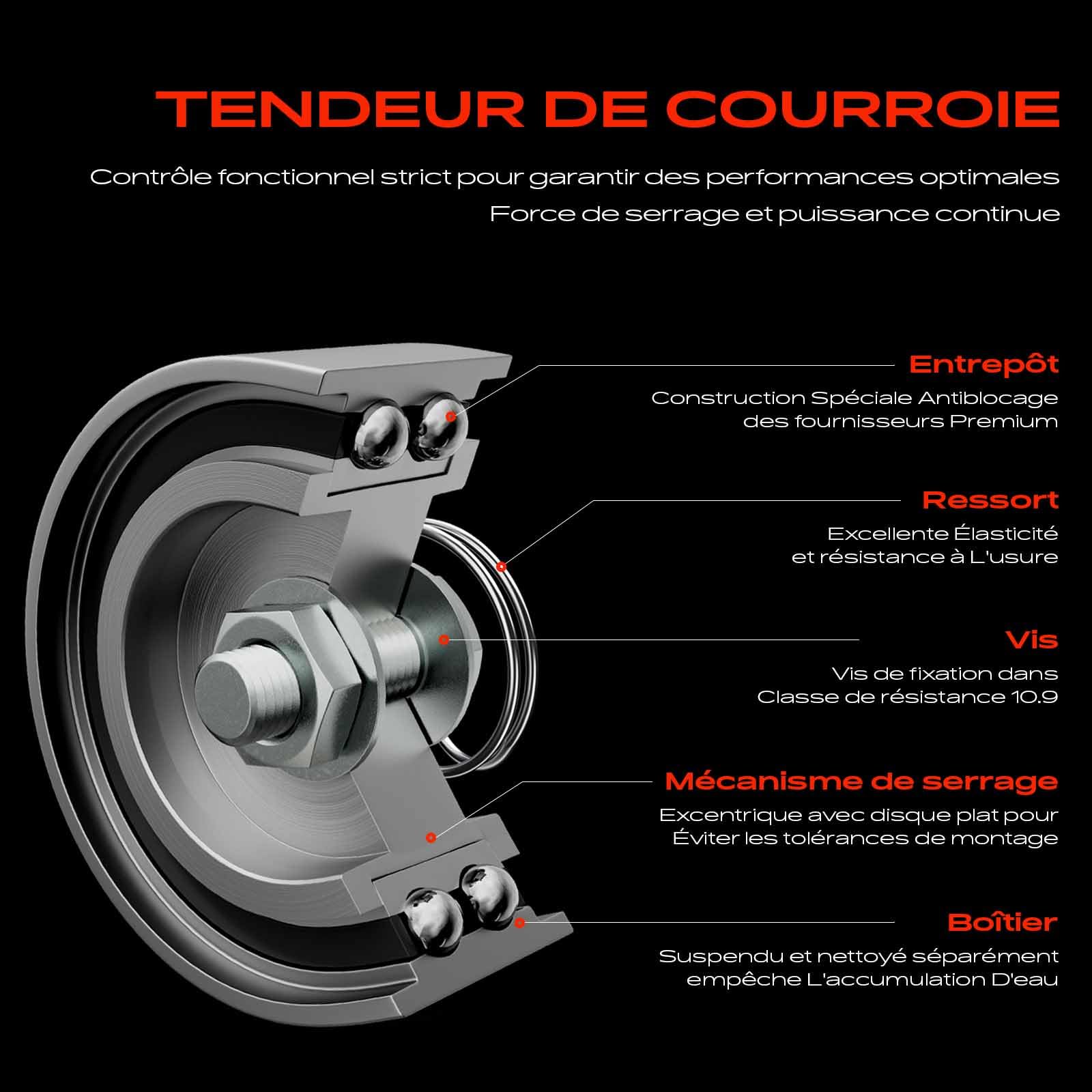 Frankberg dispositif de tension du tendeur de courroie de distribution | KP26PK1835XS; Compatible avec: Série 3 Touring E91, Série 3 E90, Série 1 E87