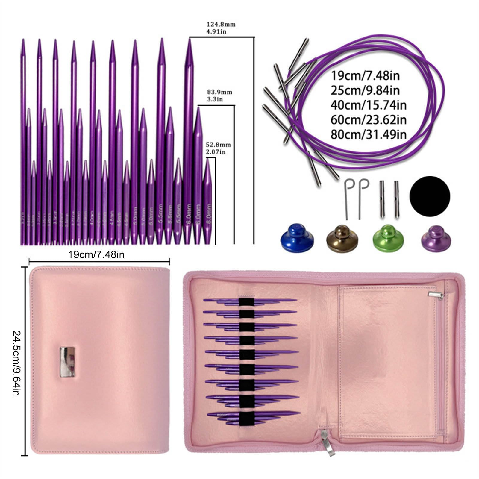 Rundstricknadel 3, 0–6, 0 mm, austauschbares Rundstricknadel Set mit Etui und Zubehör Basteln Rundstricknadel Set mit Zubehör