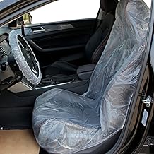 10 Pcs Universal Disposable Transparent Car Seat Covers + 10 Pcs Steering Wheel Covers + 10 Pcs Shift Lever Covers Protectors