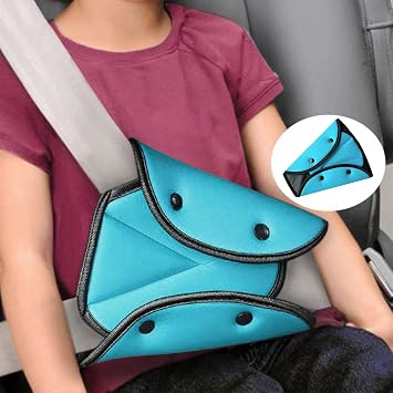 Kids Car Seat Belt Adjuster Universal Seat Belt Safety Cover Harness Strap Adjuster Pad Shoulder Neck Triangle Positioner Child Seat Belt Adjustment Holder Adult Seat Belt Clip Safety Belt Protector
