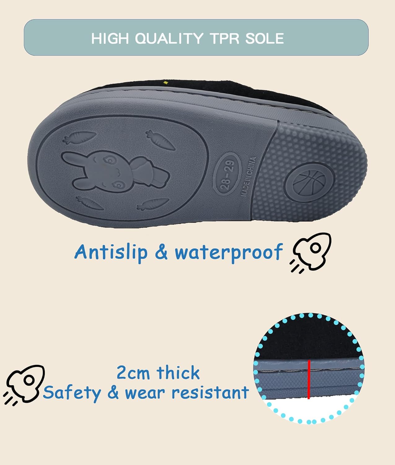 SEBELLST Baby Infant Slippers for Boys Girls Toddler Warm Fuzzy Slide Cute Cartoon Non Slip Winter Plush Indoor House Shoes 2-5 Years Old : Clothing, Shoes & Jewelry