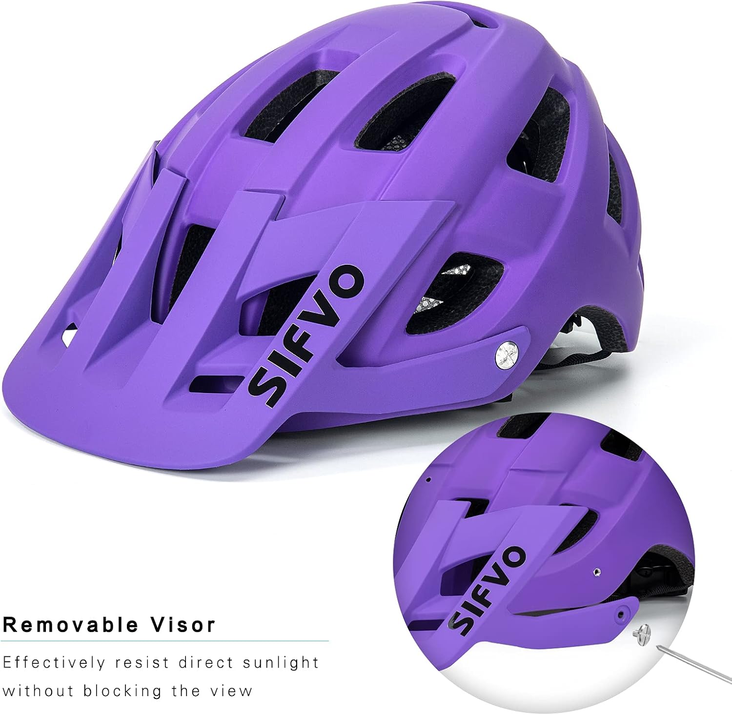 Bike Helmet, SIFVO Bike Helmets for Men and Women, Mountain Bike Helmet with Visor Helmets for Adults to Youth Bicycle Helmet Road Bike Helmet Safe and Comfortable 54-62cm【M/L】