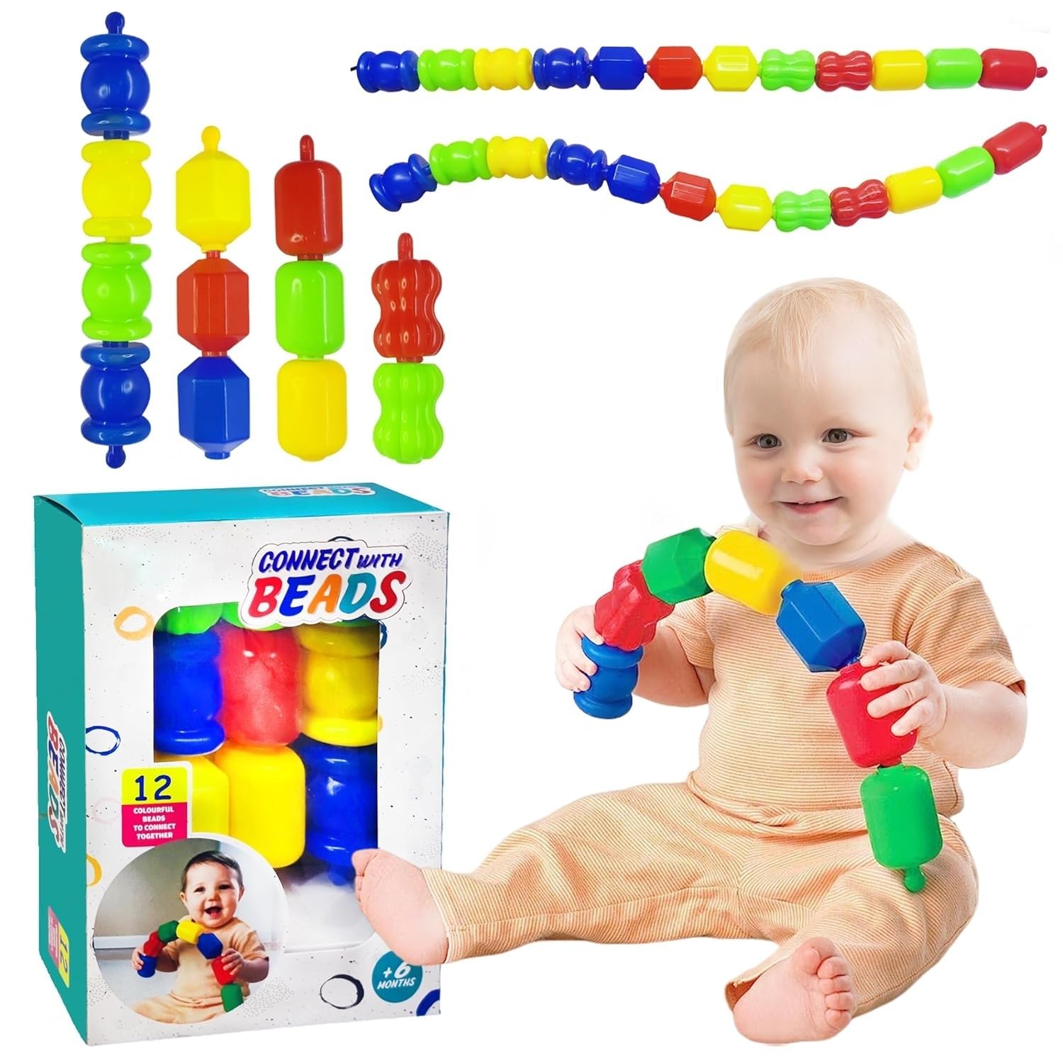FunFive Connecting Beads for Kids – Shape Sorting Toys for Kids, DIY Toys, Interlocking Puzzle Blocks, Indoor Games for Kids, Stacking and Balancing Toys, Birthday Gifts for Kids (B0CJMHT7R5) Amazon Price History, Amazon Price Tracker