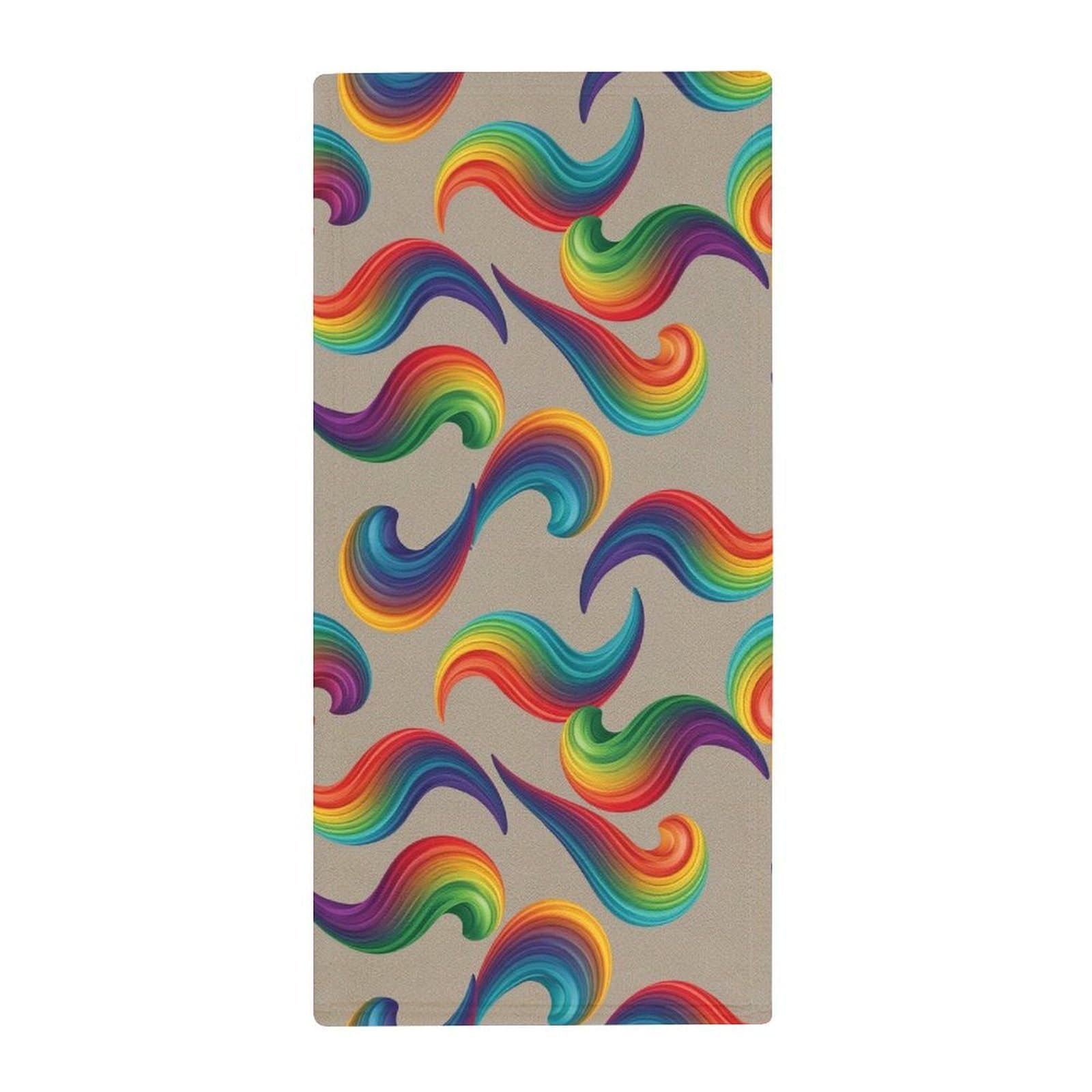 Anceky Premium Quick-Dry Bath Towels, Psychedelic Trippy Rainbow Ultra Soft Hand Towels for Travel, Gym & Hotel Essentials