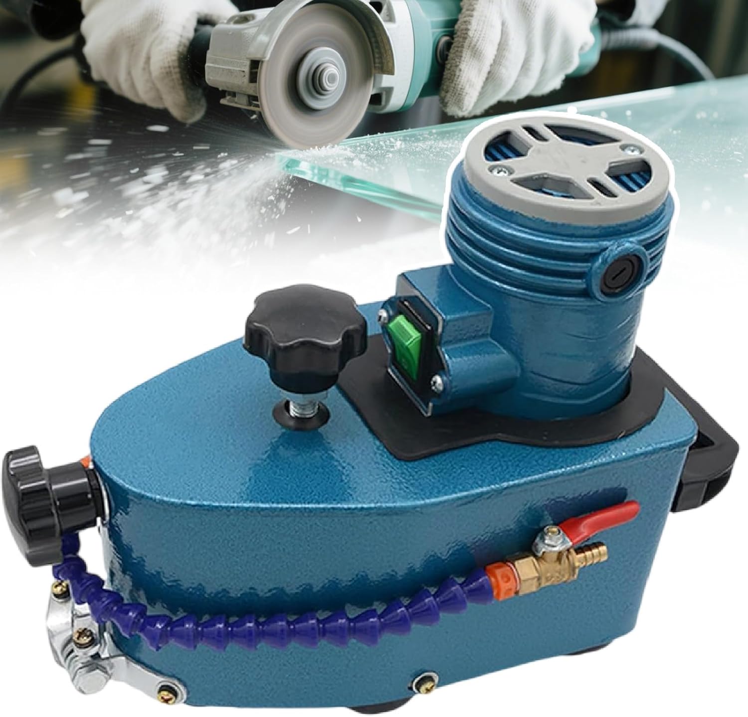 800w Electric Portable Glass Edger/Small Glass Edging Machine Straight Round Bevelled Glass Edging Grinder