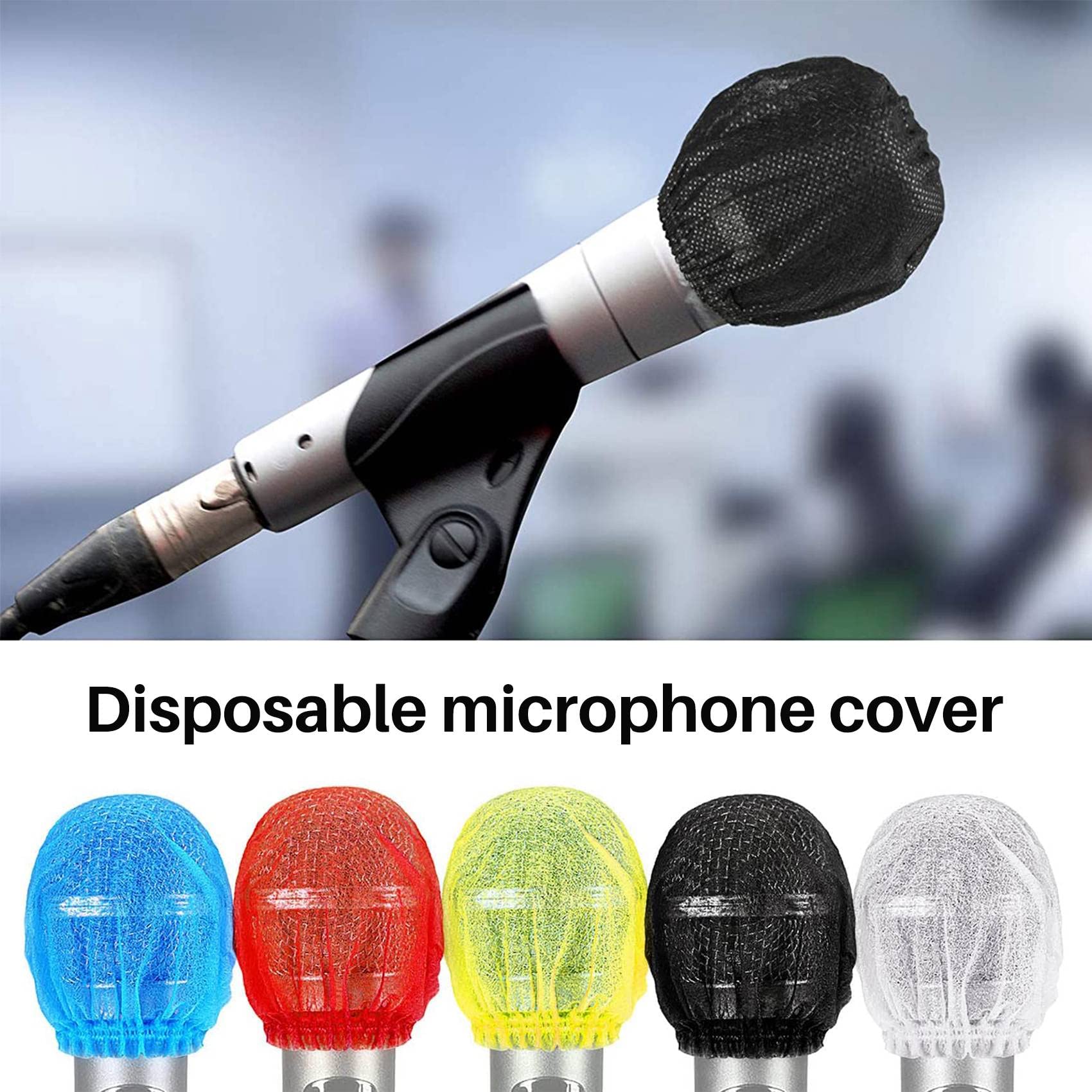 200 PièCes Housse de Microphone Jetable, Pare-Brise de Microphone à Main pour Karaoké de Studio D'Enregistrement Ktv (Couleurs MéLangéEs)