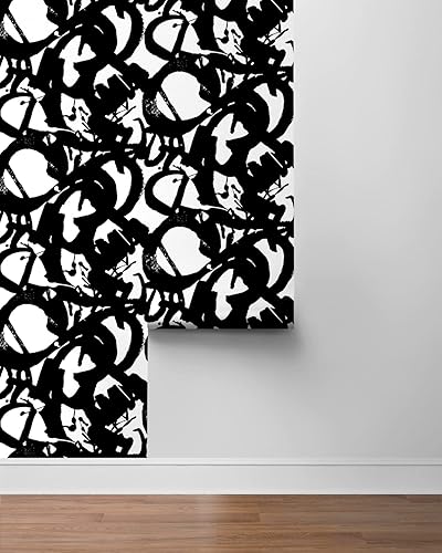 Miniatura 7 de NextWall Inkblot - Papel tapiz abstracto para despegar y pegar ónix