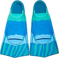 Vista 18 de Aletas de natación para niños, aletas cortas para niños y jóvenes, aletas de natación para entrenamiento de natación para niños, niñas, niños Azul