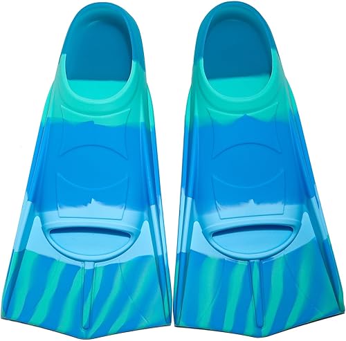 Miniatura 18 de Aletas de natación para niños, aletas cortas para niños y jóvenes, aletas de natación para entrenamiento de natación para niños, niñas, niños Azul /