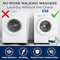 Vista 6 de Almohadillas anti-vibración de la banda con agarre de tanque, 4 almohadillas + nivel - Los pedestales para lavadora y secadora se adaptan a todas