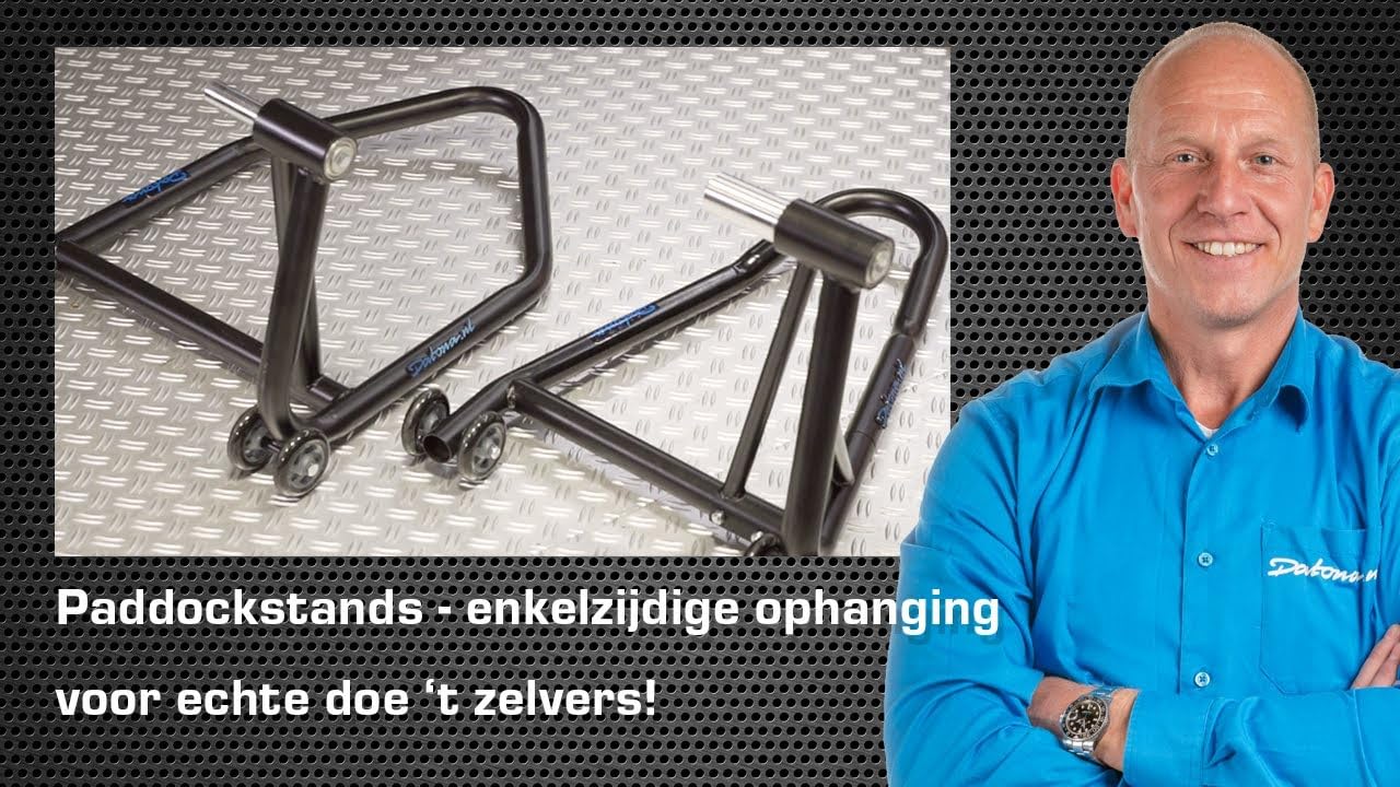Einarm Motorrad Montageständer - Hinterradständer für einseitige Schwinge mit 21,7 & 25,7 mm Aufnahme - 200 kg Tragkraft, 4 Rollen, Schwarz