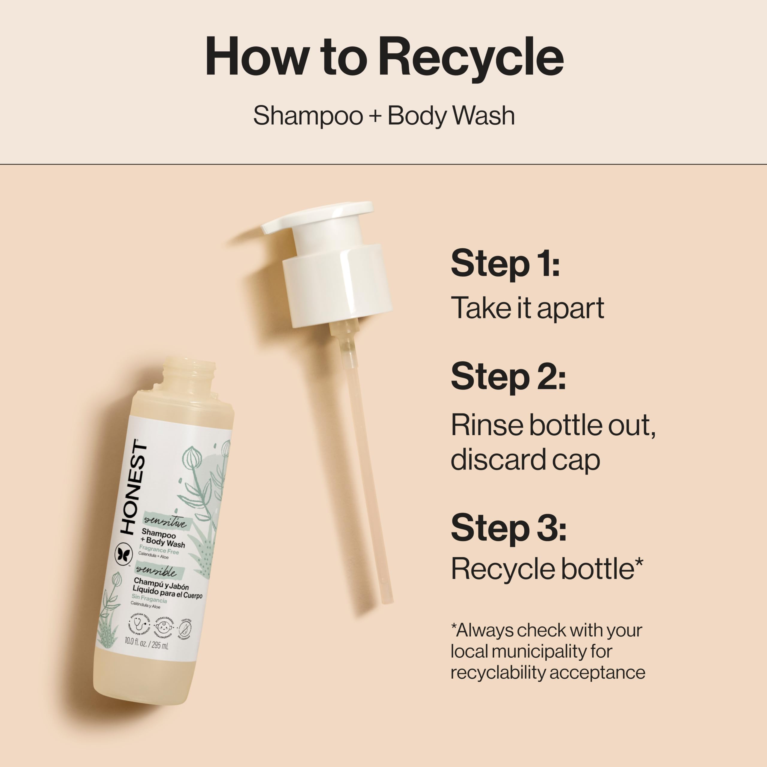 Honest Purely Sensitive Shampoo And Body Wash - Fragrance Free For Kids 10 oz Shampoo and Body Wash