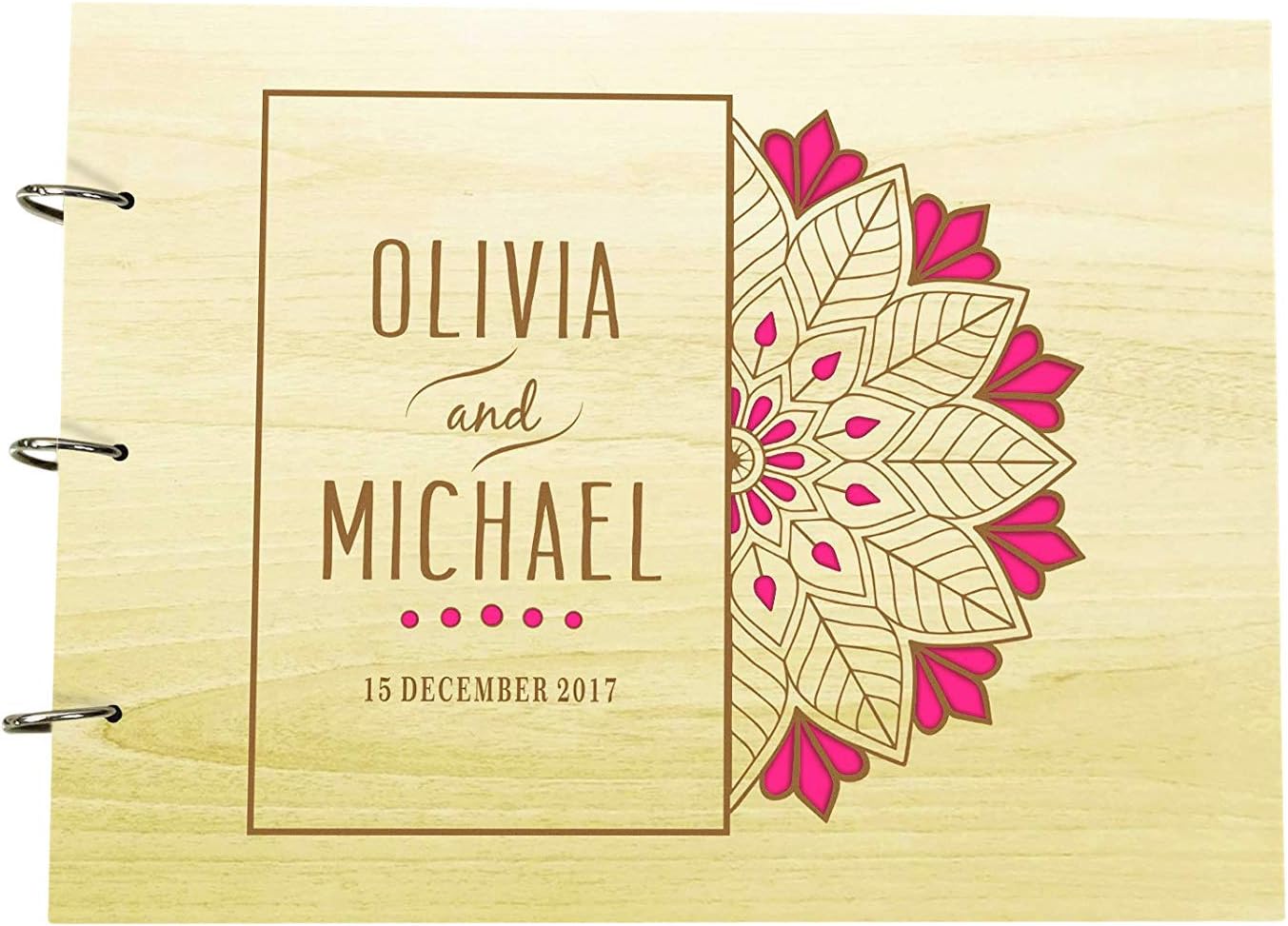 Handmade Wooden Photo Album Guestbook Personalised Wedding Wood Engraved Scrapbook