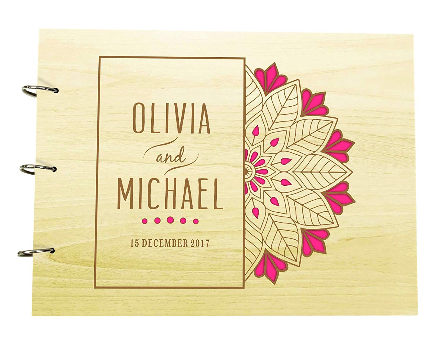 Handmade Wooden Photo Album Guestbook Personalised Wedding Wood Engraved Scrapbook