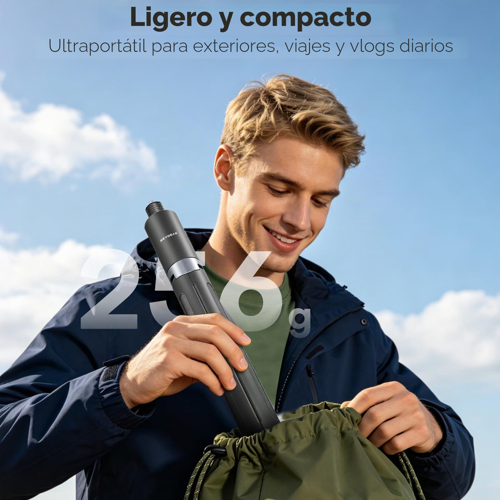 REYGEAK Trípode invisible para selfie Insta360 X5/X4/X3 Luna Ultra para DJI Osmo Action 6/5Pro/4/Pocket 4/3, para GoPro | Barra extensible 2 en 1 de 150 cm