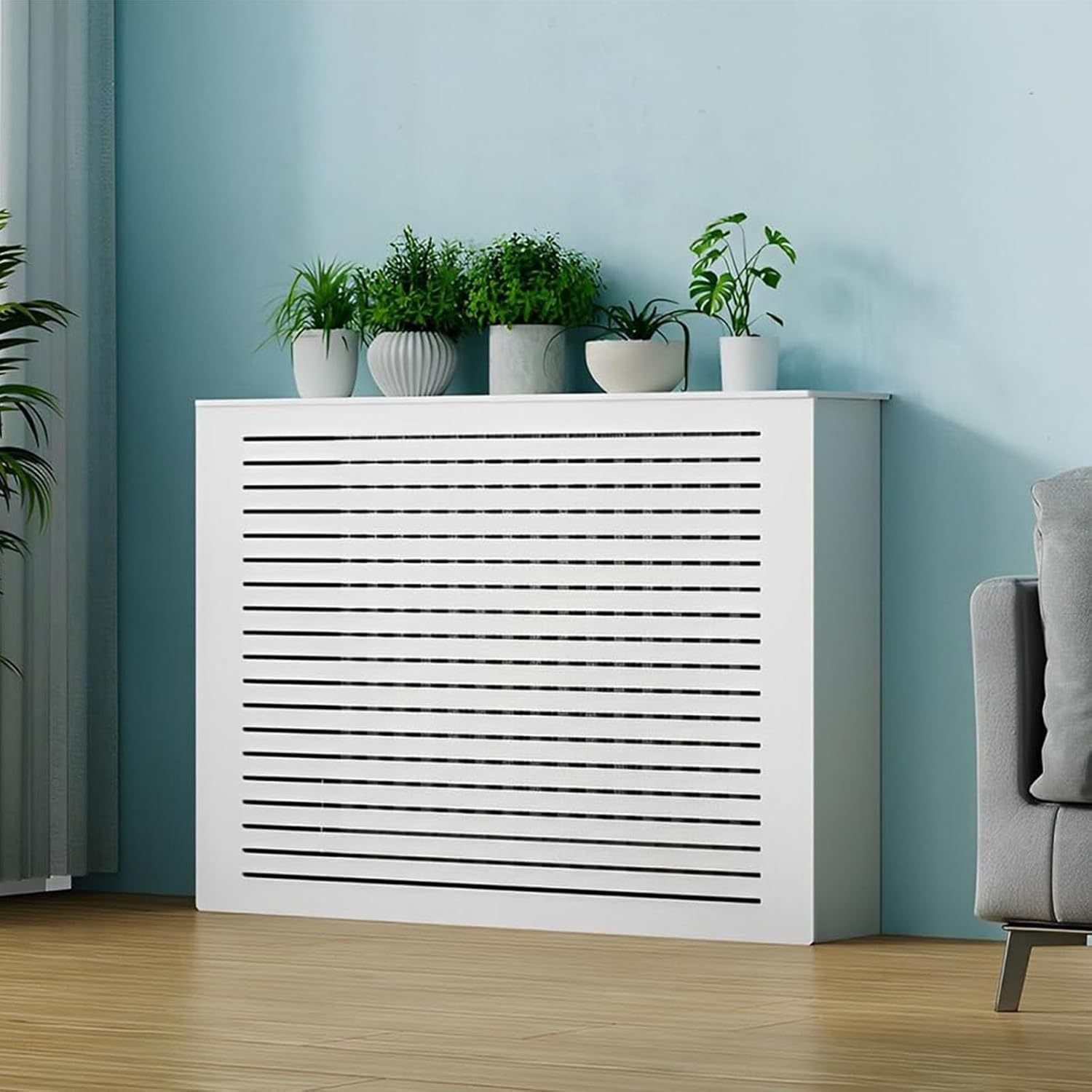 Radiator Cover for Radiator Shelf Cabinet, Heating Cabinet Shelf Heating Cabinet Shelfs,Wall to Hide Cluttered Pipes, Household Decorative Living Room Hallway(60x70x15cm/23.6x27.5x6in)