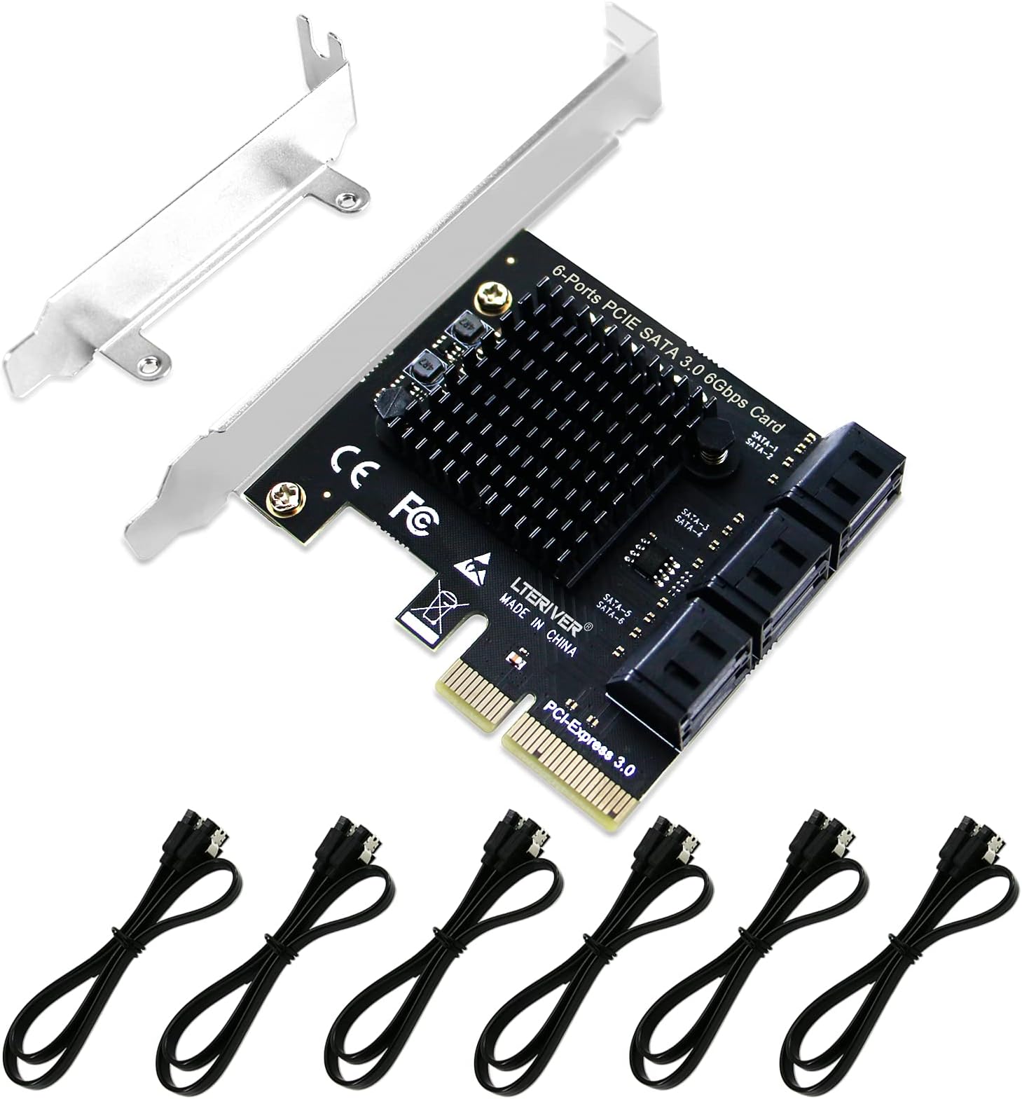 PCI Express X4 to 6-Ports Serial ATA/SATA 3.0 Host Controller Card- Plug and Play on Windows OS, MAC OS and Linux Systems-6X 6Gbps Max SATA 3.0 None Raid Ports-Support AHCI Boot Up (PCE-G2S6)