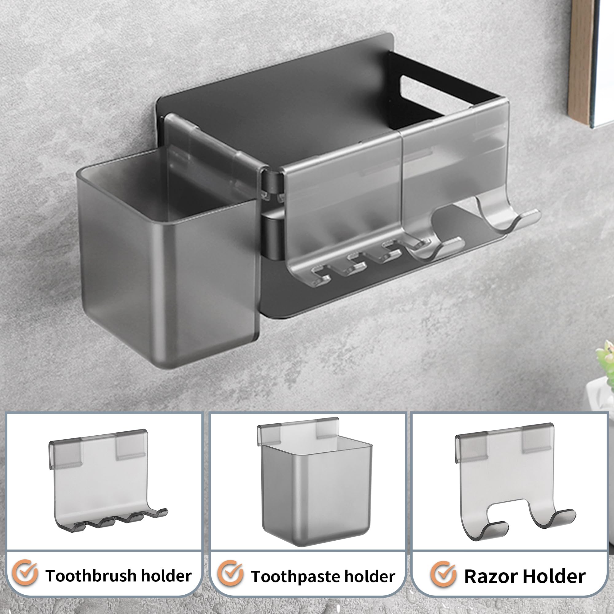 OETAMS Zahnbürstenhalter Für Elektrische Zahnbürsten - Aufsteckbürsten Halterung Weiß Mit Abfluss