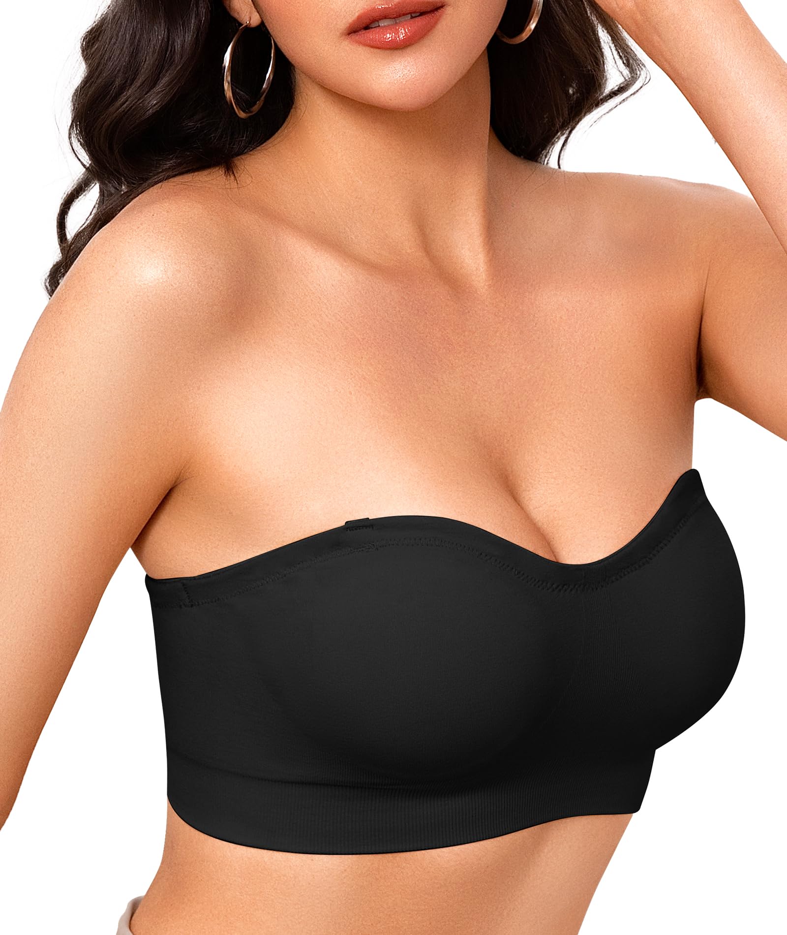 Photo 1 of Finduself Strapless Bandeau Bra with Convertible Straps - Black