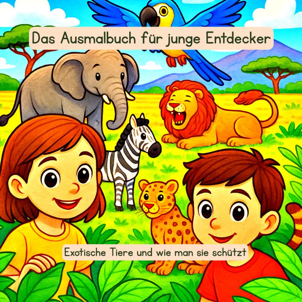 Das Ausmalbuch für junge Entdecker: Exotische Tiere und wie man sie schützt (Tierfreunde entdecken…)