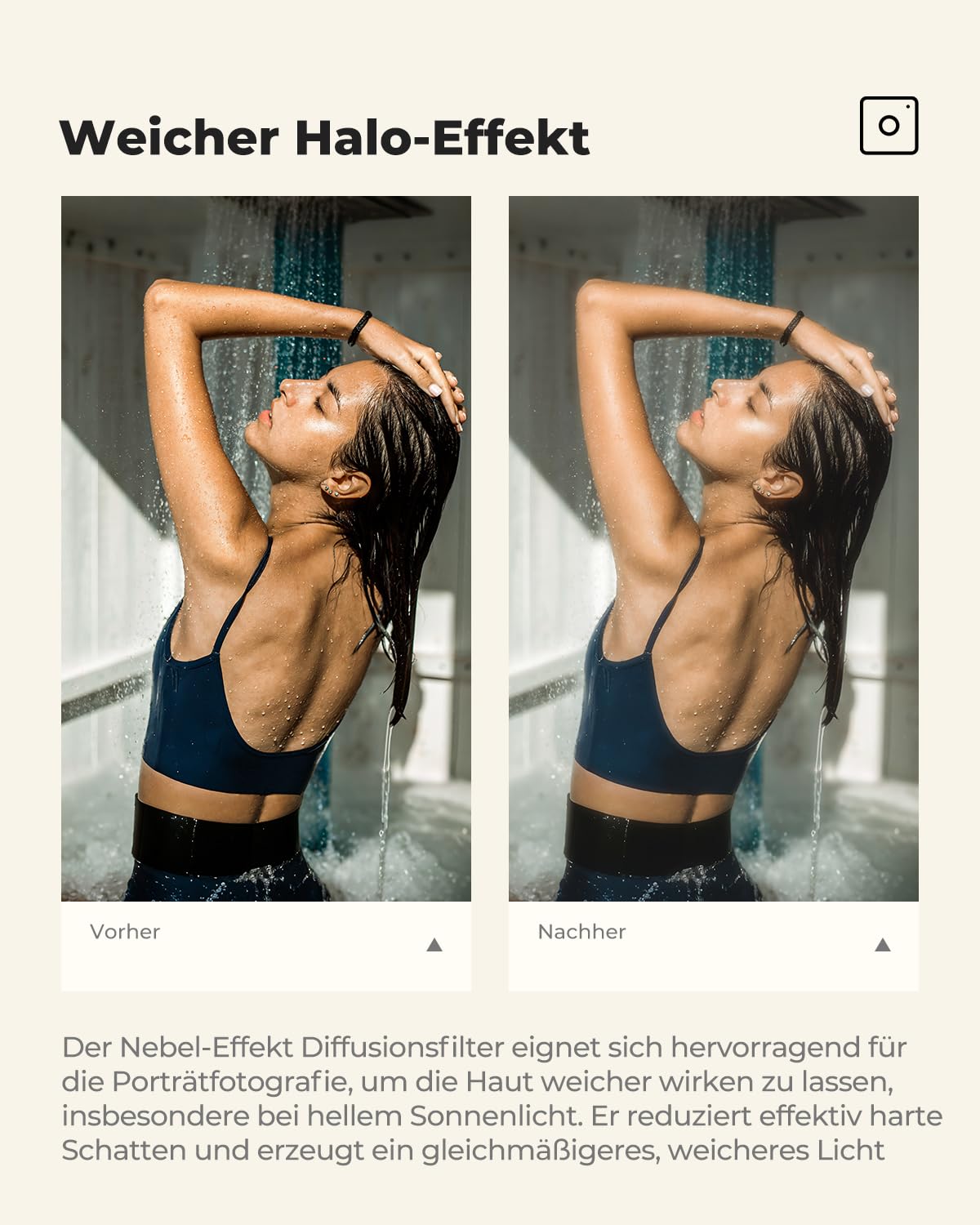 K&F CONCEPT Nebel-Effekt Diffusionsfilter 77mm Mist Filter für Landschafts- und Porträtfotografie (Nano-Xcel)
