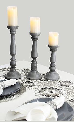 Miniatura 8 de Cotton Craft, soporte vertical, de madera, 3 unidades, tamaño 17, 14 y 11 pulgadas, los intrincados detalles y el tallado a mano hacen que sea un