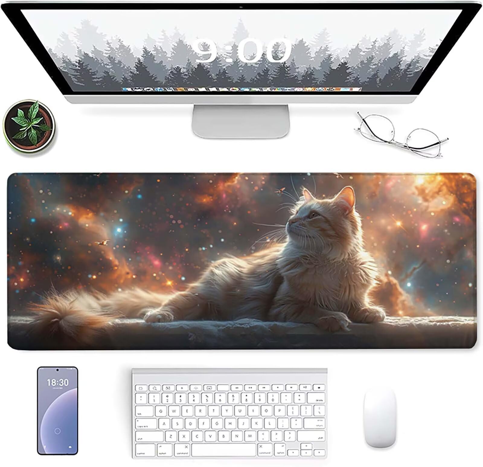 Podkładka pod mysz XXL 1600x800x3mm, biała podkładka pod mysz do gier z antypoślizgową gumową powierzchnią, poprawia precyzję i szybkość, komputer dla gracza i akcesoria biurowe, prezent dla mężczyzn