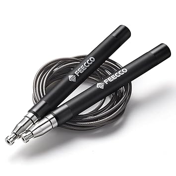 FEECCO Speed Jump Rope with 11ft Rope, Self-Locking Mechnism for Quick Rope Adjustment. - image, photos