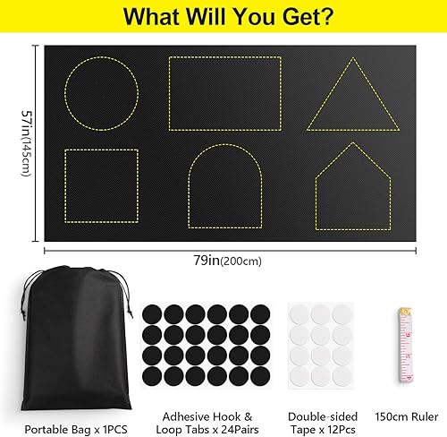 Miniatura 4 de FADOTY Cortinas opacas para dormitorio, película portátil para cubrir ventanas 100% opaca, lámina de tela de persianas opacas recortable, persianas