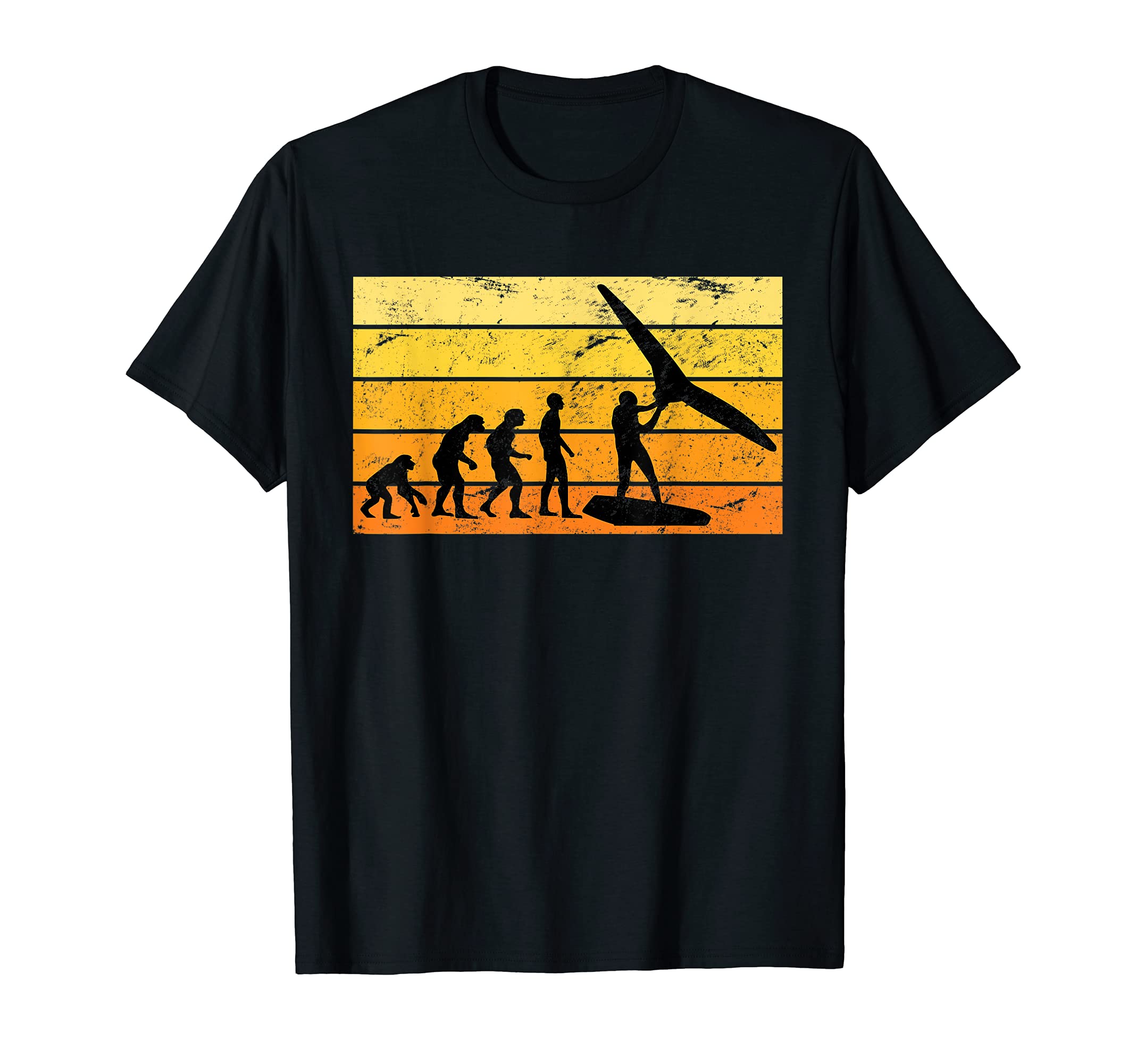 Vintage WIng Surf Wing Foil Evolution Gift Monkey Foiler T-Shirt