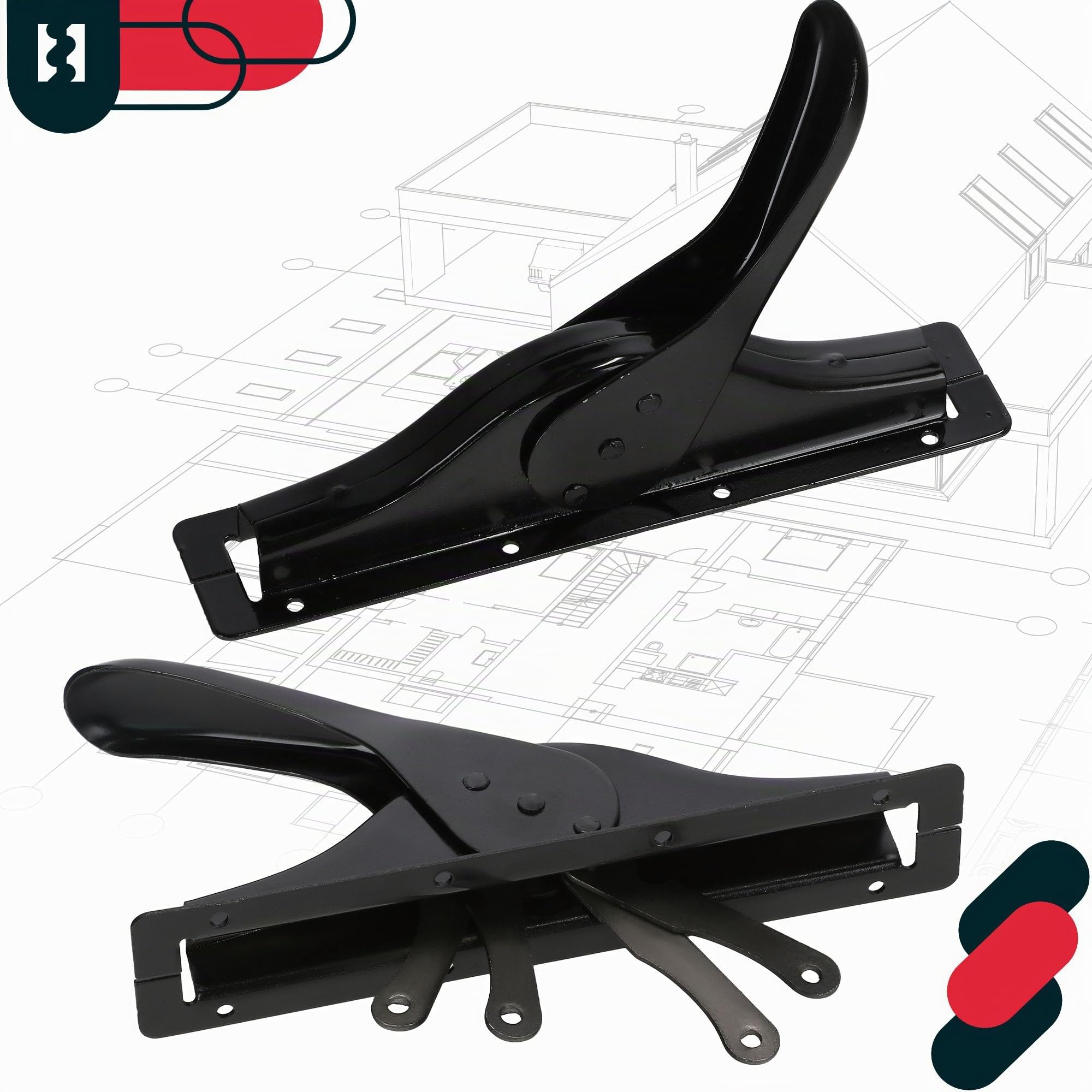 KOTARBAU® Tortreibriegel Torverschluss Türtreibriegel Torbeschlag Torverrieglung Torflügel Torriegel Garagenschloss Torzubehör Set Pulver Schwarz 2500 mm