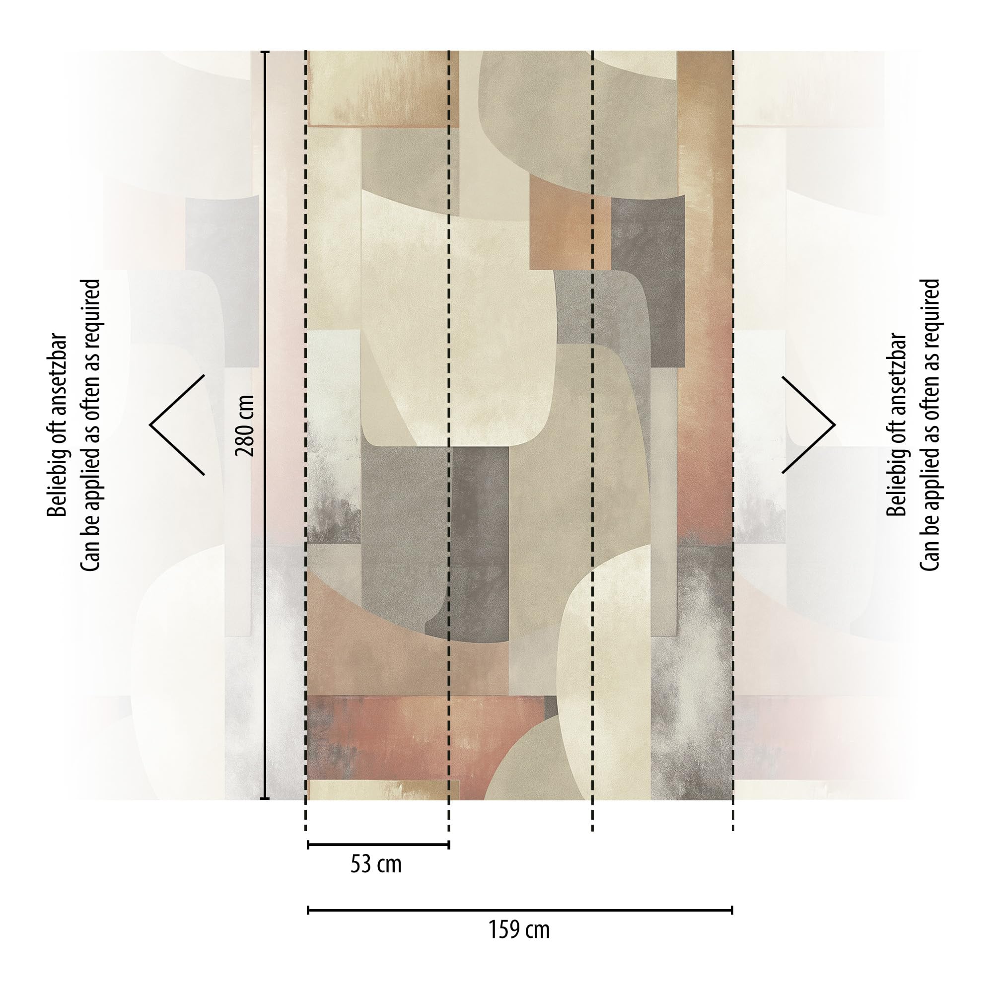 Livingwalls carta da parati moderna – fotomurale con design astratto in grigio, arancione, marrone – vlies grafico astratto 8,80 m x 0,53 m – collezione COSMOPLITAN – 791454