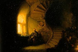 Rembrandt Philosopher In Meditation Realism Romantic Artwork Rembrandt Paintings Prints Biblical Drawings Portrait Painting Wall Art Renaissance Posters Cool Wall Art Print Poster 18x12
