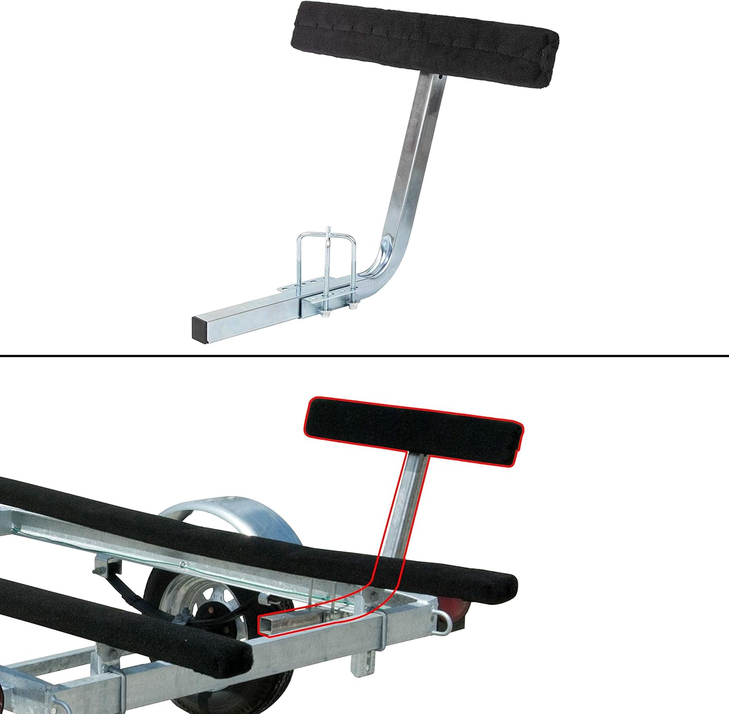 KUAFU Carpeted Boat Trailer Guide 2' Bunk Board Guide On Board Solid & Easy Operation 75 Degree
