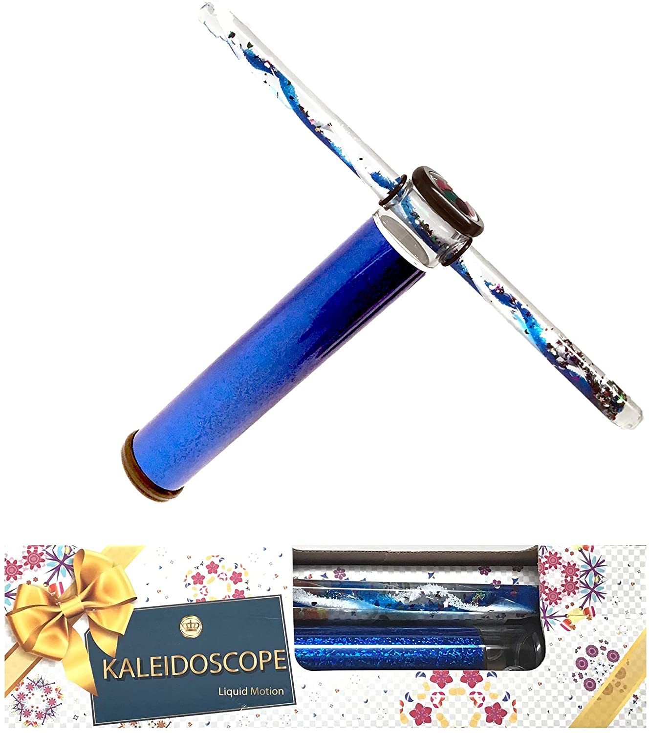 Star Magic Kaléidoscope de baguette à paillettes 22,9 cm – Kaléidoscope à mouvement continu, Kaléidoscope à mouvement liquide, baguettes remplies de liquide, Kaléidoscope coloris assortis