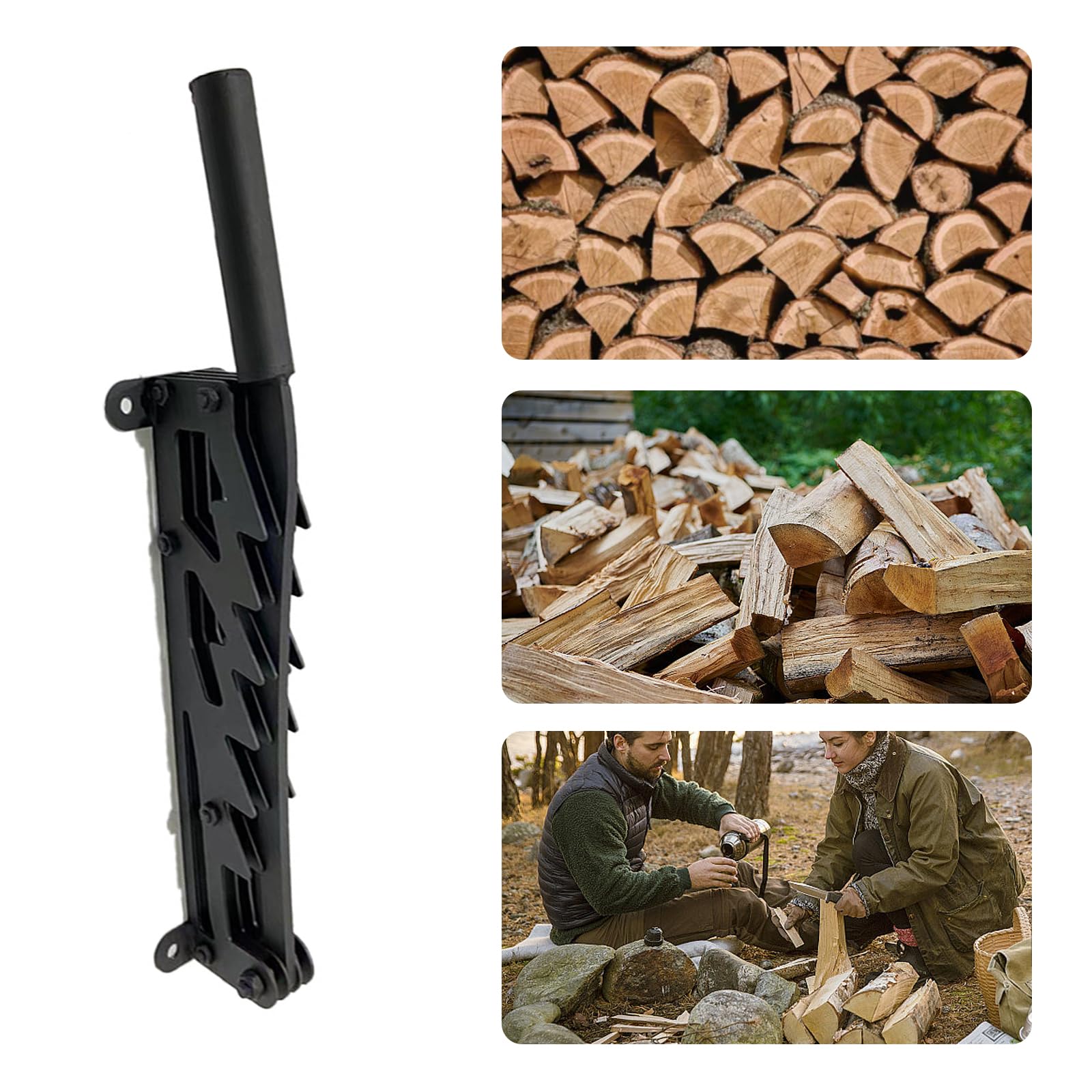 Spaccalegna a parete, spaccalegna manuale in acciaio al carbonio, montaggio a parete, spaccalegna da ardere, strumento per tagliare il legno, scissione per legno all'aperto (manico esteso)