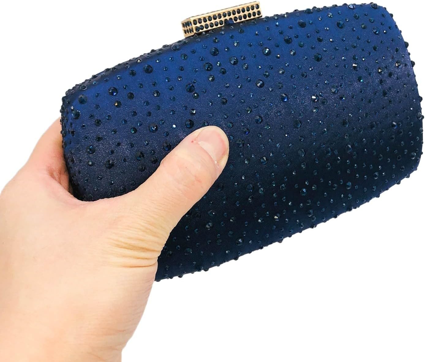 Boutique De FGG Women's Crystal Clutch Evening Bag Bride Handbags for Wedding Party Diamond Rhinestone Clutch Purse,Mini,Mini - Image 4