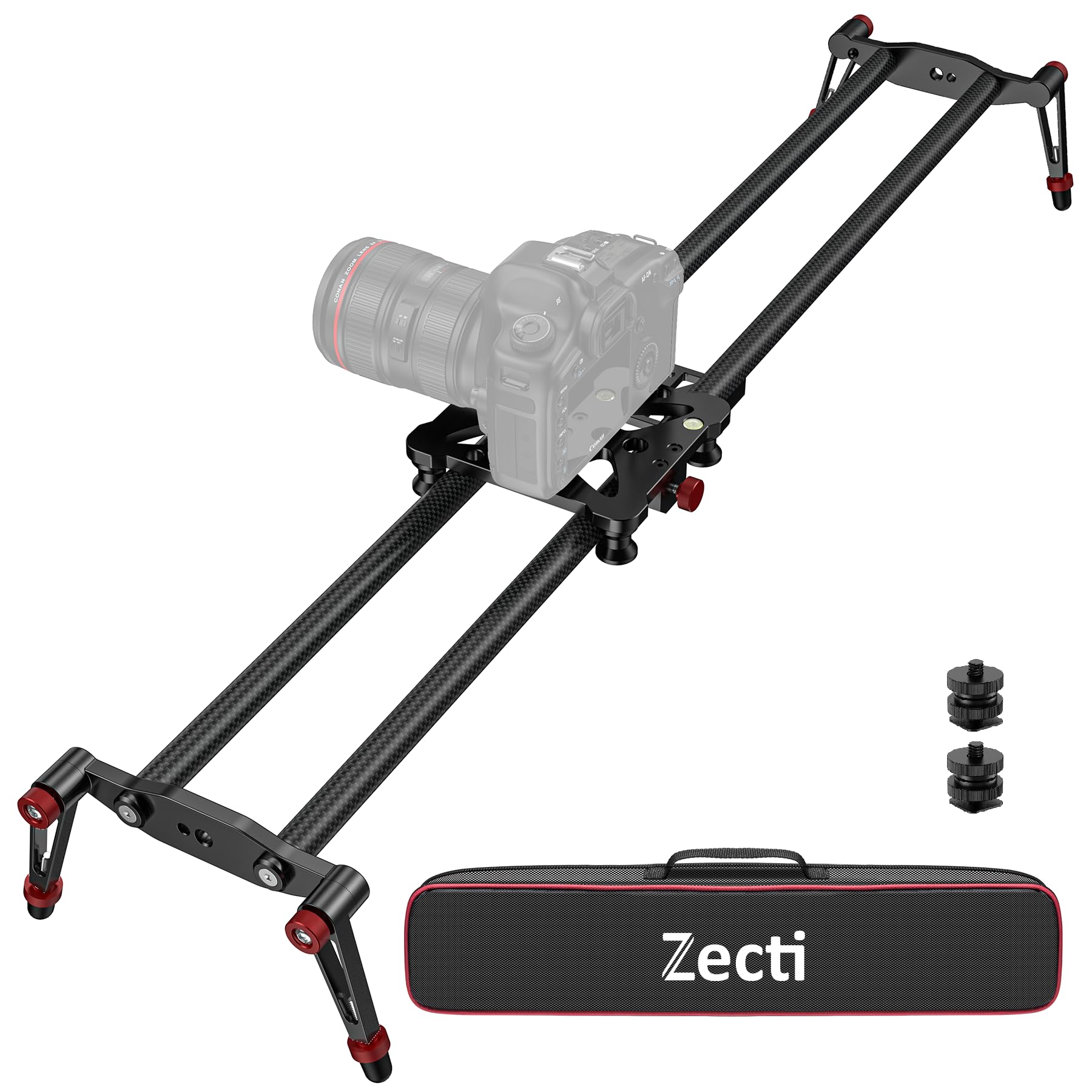 Zecti Kamera-Slider, 32 Zoll/80 cm, verstellbar, Karbonfaser, Kamera-Dolly-Schiene, Slider, Video-Stabilisator, Schiene für Kamera, DSLR, Video, Film, Fotografie, Camcorder, Stabilisator