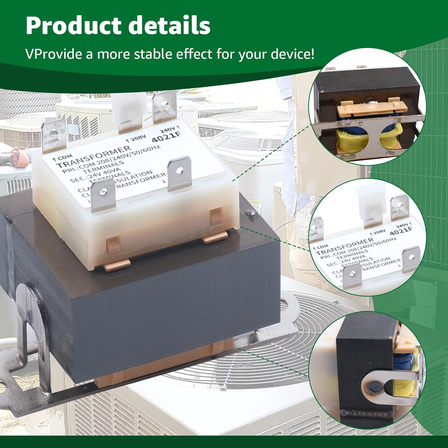 240V to 24V Transformer 0130M00138S, Compatible with Goodman Amana 40VA Furnace Transformers for B1141643, B11416-43, PF40224-208/240 Volt to 24 Volt Heater HVAC