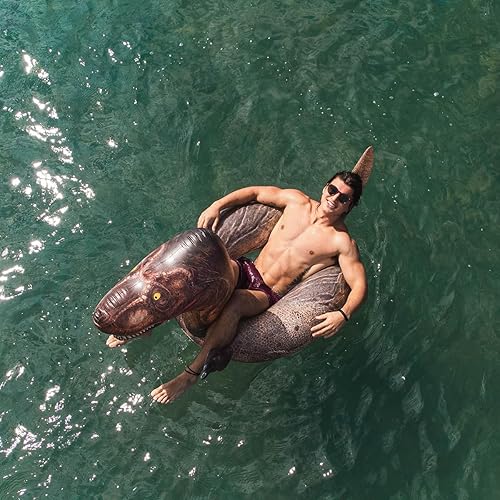 Miniatura 5 de Poolcandy Tubos inflables de piscina de animales de 40 pulgadas y anillos de natación (T-Rex Dinosaur Tyrannosaurus Rex 40 pulgadas tubo de piscina