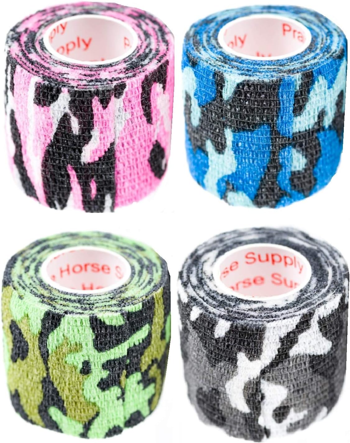 Vet Wrap Tape Self Adhesive Cohesive Bandage, Camo Camouflage Colors Dog Cat Horse Self Stick Adherent Bandaging Tape Protect Cover…