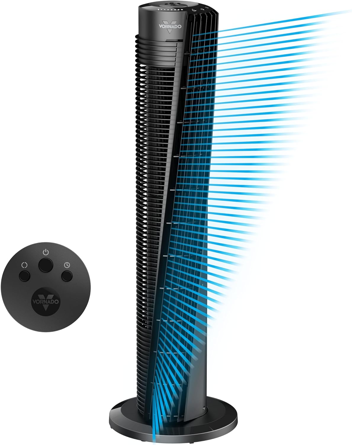 Vornado OSC84 41" Whole Room Oscillating Tower Fan, Remote Control, 70-Degree Oscillation, Quiet Operation, 4 Speed Settings, 8-Hour Timer, Powerful Air Circulation, Black