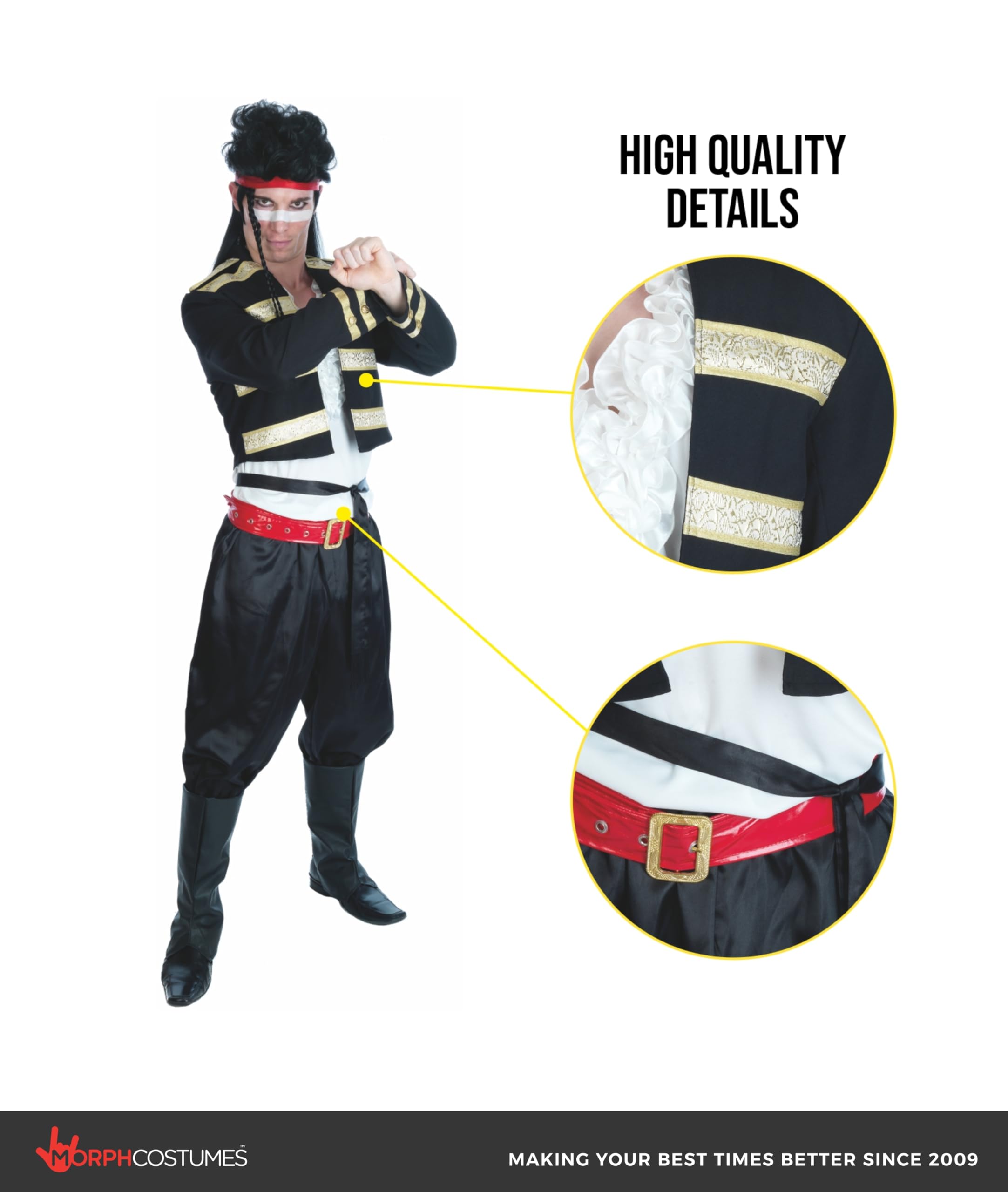 Fun Shack Costume Cantante Pop Anni 80 - Vestito Carnevale Uomo, Abito per Halloween, Compleanni e Party Adulti, L