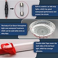 Vista 5 de Tira de luz para capó de automóvil, 79 pulgadas, tira de luces LED blancas para capó, flexible, impermeable, escaneo dinámico DC12V, luces