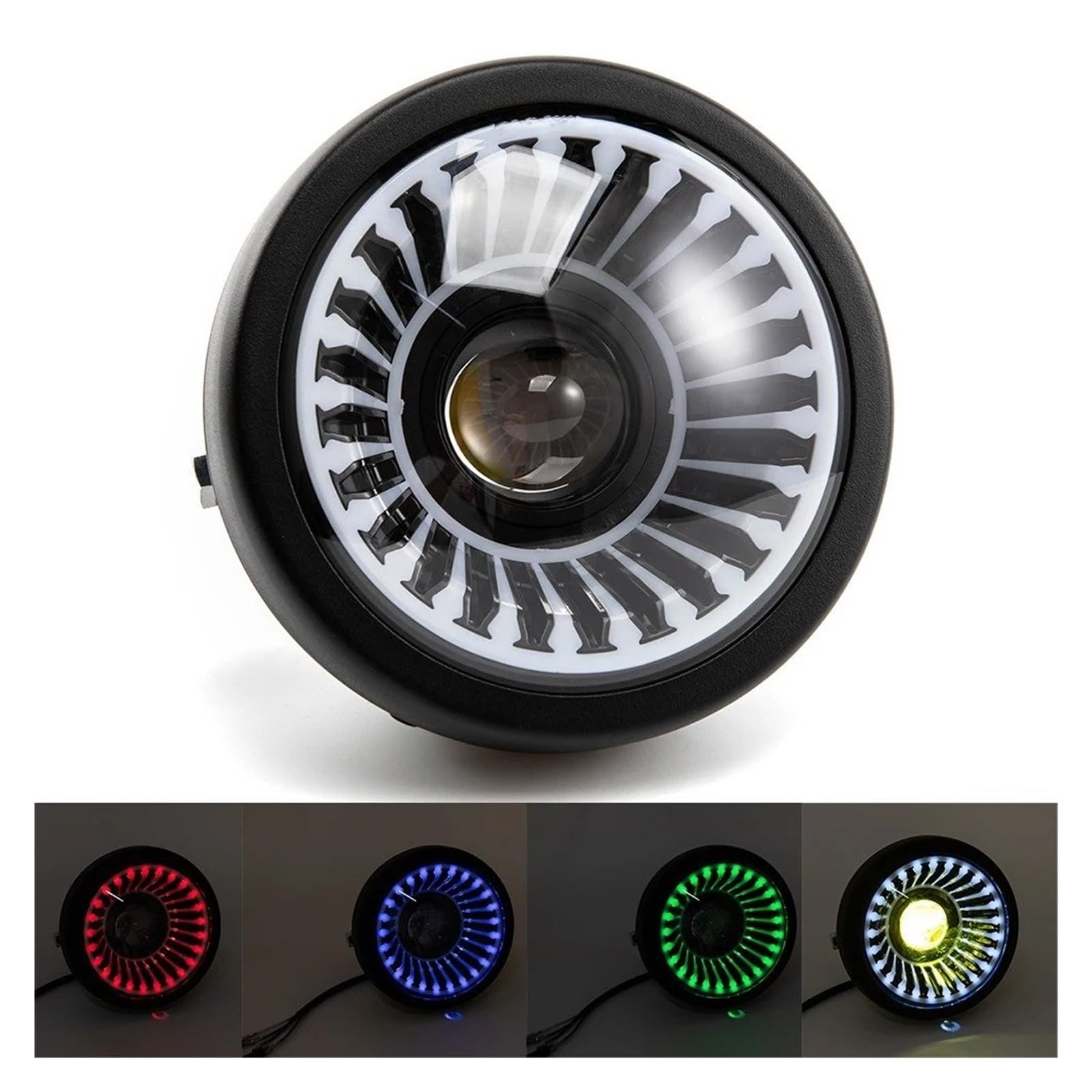 Per Sporter Per Softtail Per Choppers Per Moto Per Custom 6.5'' Vintage LED Universale Per Faro Per RGB Fascio Alto E Basso Fari Per Motociclette