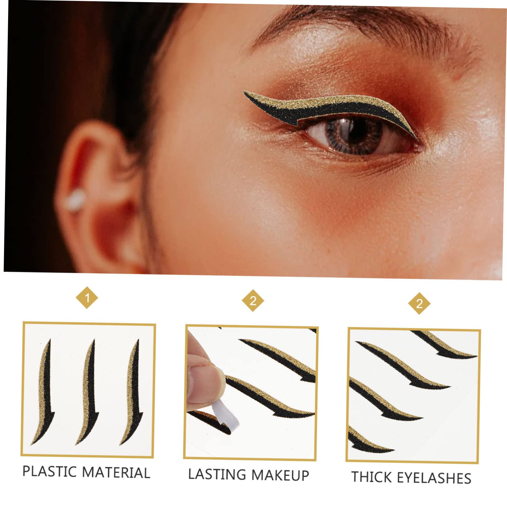 Didiseaon 160paia Adesivi Eyeliner Per Makeup Adesivi Autoadesivi Riutilizzabili Per Ombretto Facili Applicare Per