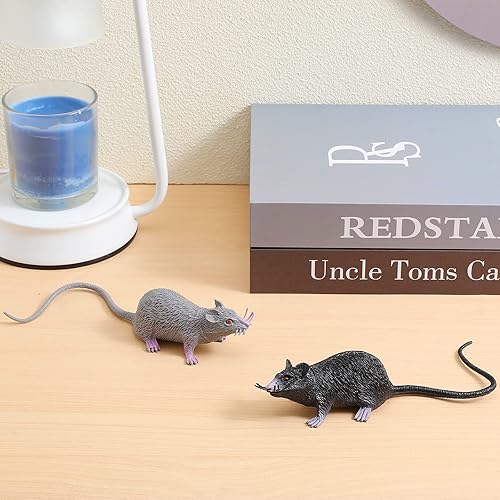 Miniatura 6 de Rata falsa realista de Halloween de ratones falsos de juguete de ratones espeluznantes juguete de plástico vívido ratón para fiesta de Halloween