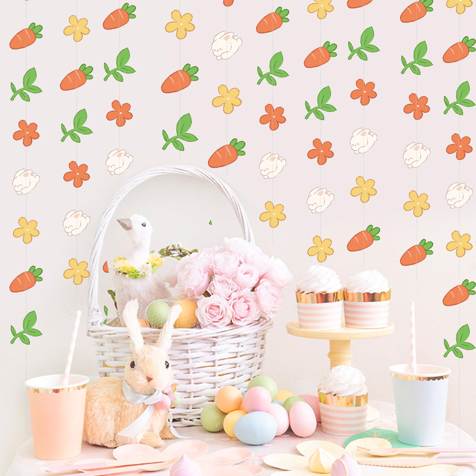 Easter Egg Bunny Carrot Party Decoration Banner Happy Easter Banner ...