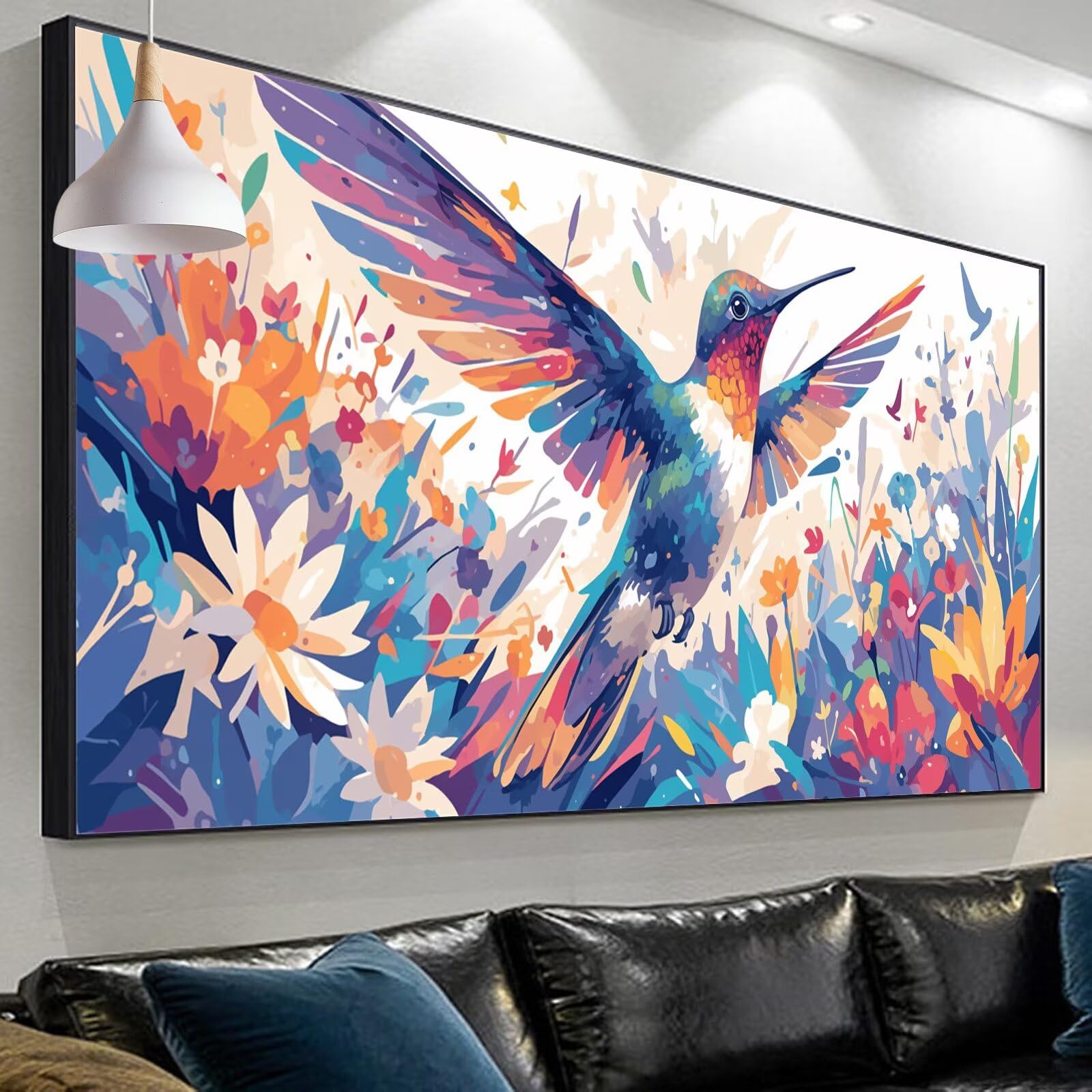 Diamond Painting Marguerite Diamond Painting Adulte, Peinture Diamant Oiseau, DIY Crystal Art Point De Croix Embroidery Broderie Diamant for La Décoration Murale Maison (180x60cm/23.6x70.8in) SP-916