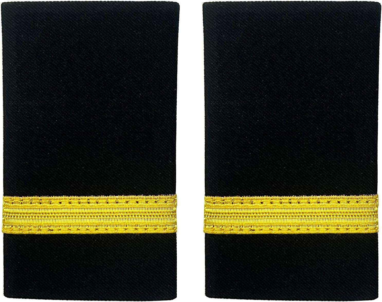 TAIKMD 1 Pair Airlines Pilot Uniform Epaulets Captain Aviators Shirts Epaulettes Sliders Officer Shoulder Boards Badge with Gold Stripes One/Two/Three/Four Bar (One Bar)